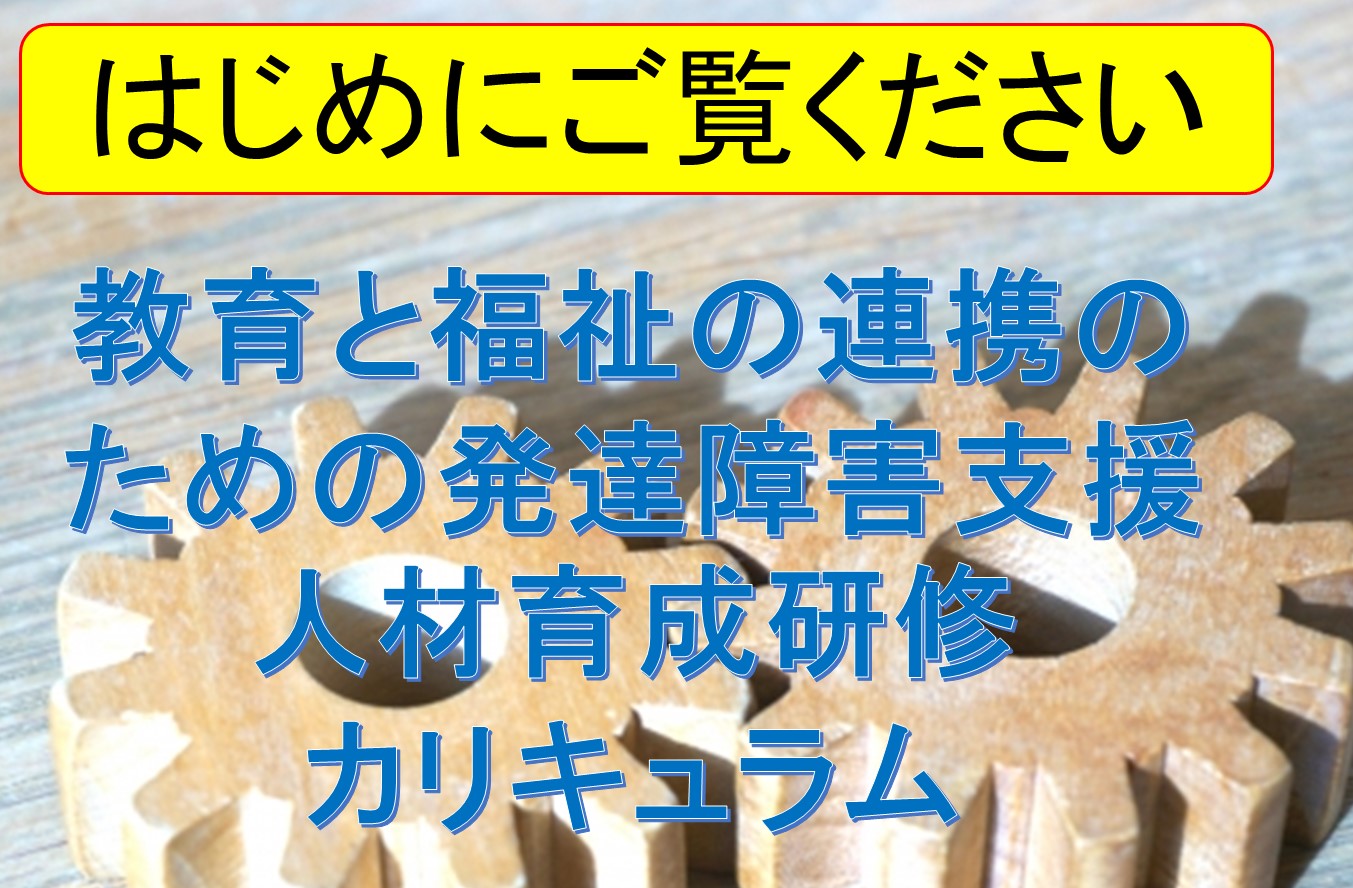 教育と福祉の連携に係る発達障害者支援人材育成のための研修カリキュラムについて